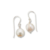 Pearl healing gem earrings with sterling silver hooks