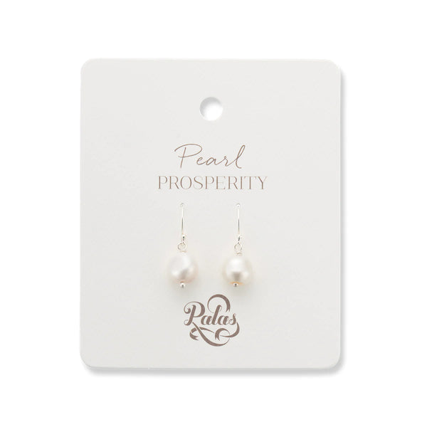 Pearl healing gem earrings with sterling silver hooks